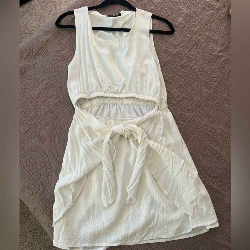 Lulus white dress with peekaboo front